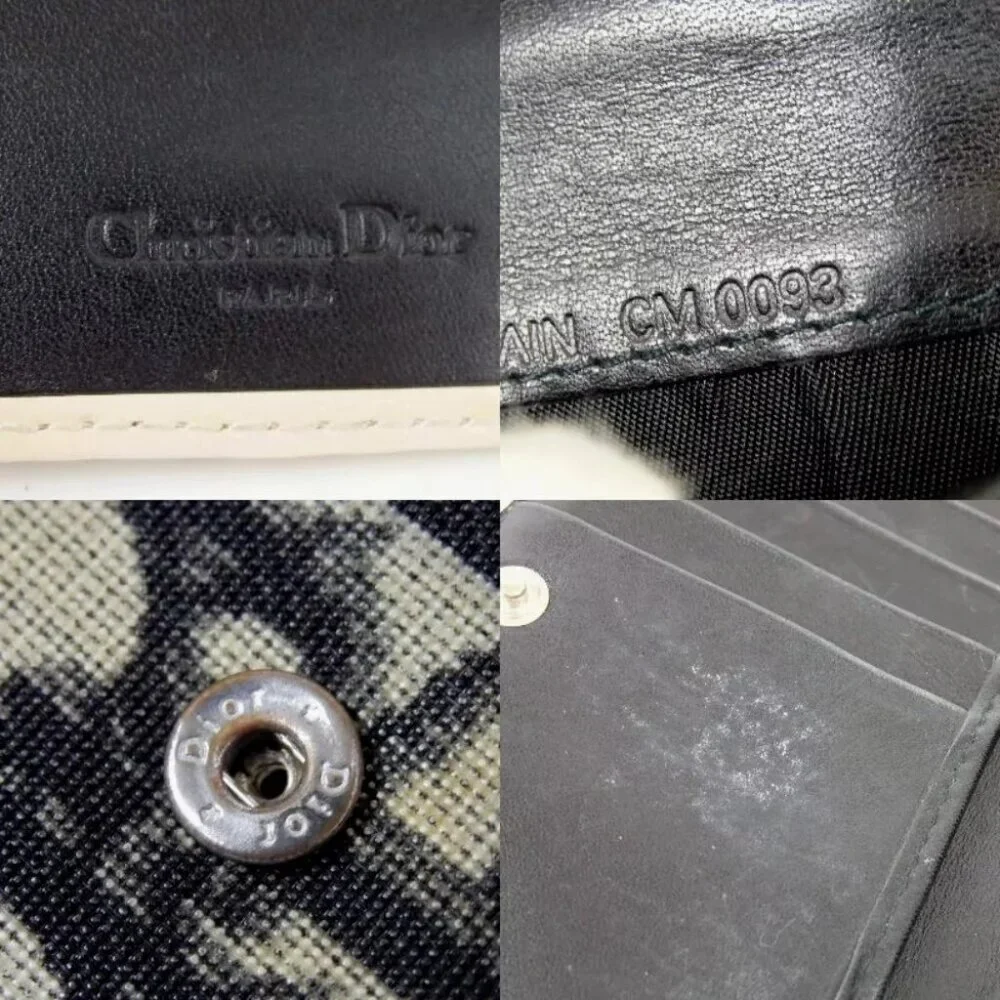 821133AM (V1) Christian Dior Wallet Long Trotter Flap Black PVC